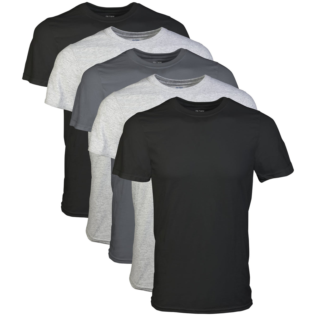 Camiseta masculina básica de algodão vista frontal em modelo