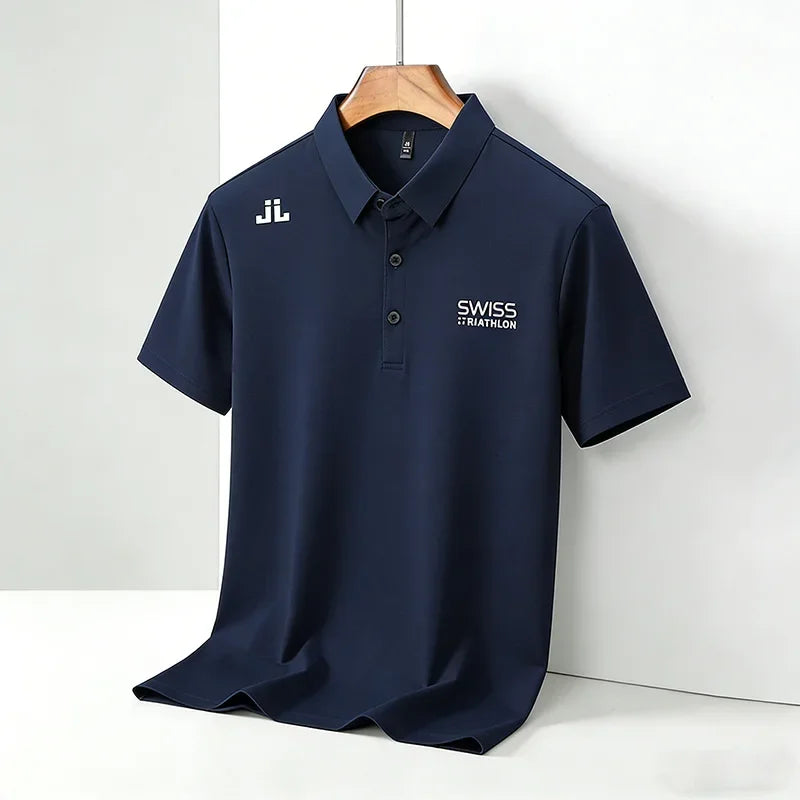 Men's soft fabric polo shirt with short sleeves and regular fit for casual summer wear