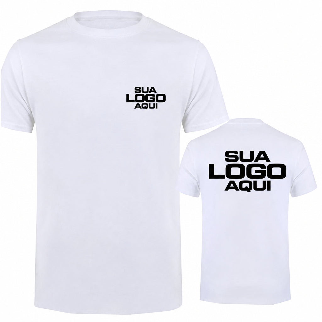 T-shirt de algodão para homem com design personalizado, texto e nome à sua escolha