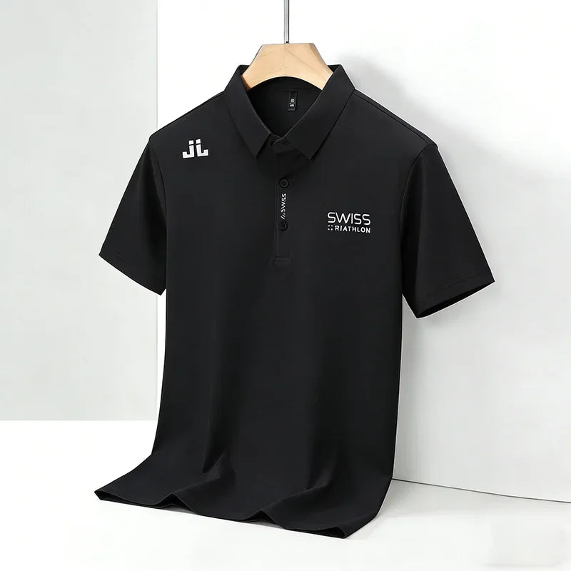Men's regular fit short sleeve polo shirt, soft comfortable fabric casual summer top