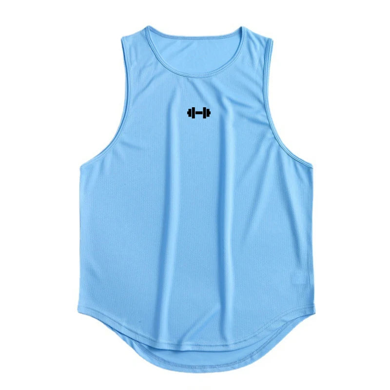 Camiseta sem mangas para homem, quick-drying, solta para musculação e basquete no verão
