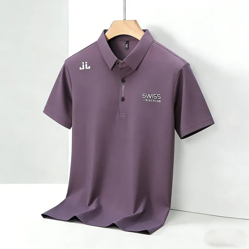 Short sleeve polo shirt for men, regular fit soft fabric summer casual sport tee