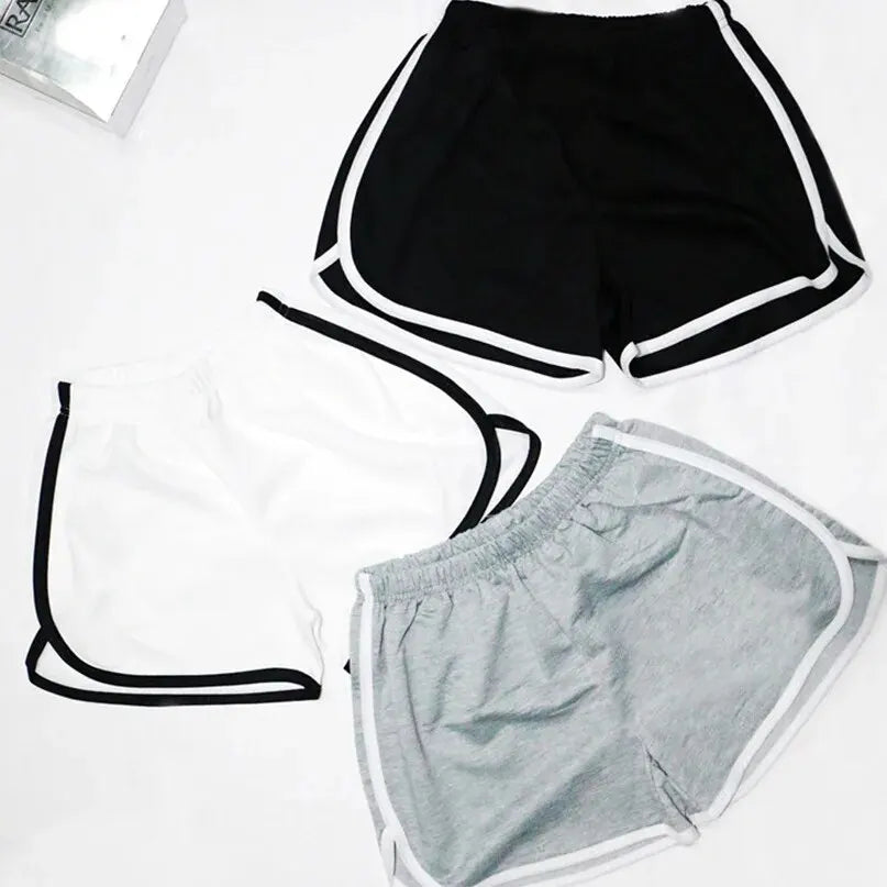 Shorts elásticos femininos soltos de secagem rápida para corrida e academia no verão