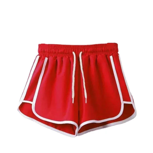Shorts elásticos femininos para fitness ao ar livre com tecido leve de secagem rápida
