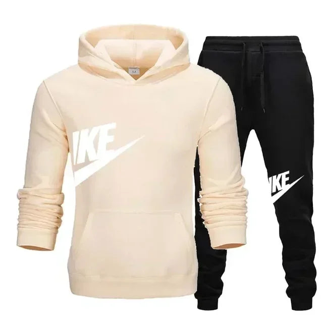 Men's autumn winter casual hoodie and pants set for sportswear