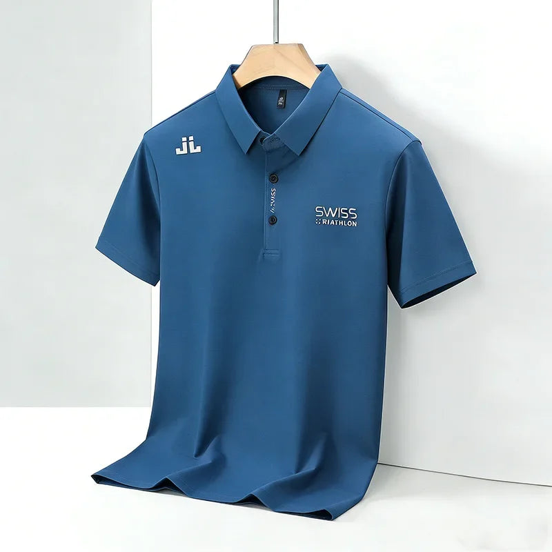Casual summer polo shirt for men, short sleeve regular fit soft fabric sport tee