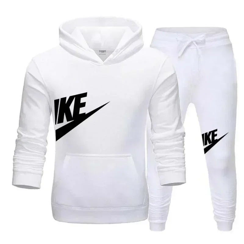 Men's 2-piece hoodie and sweatpants set for casual outdoor jogging