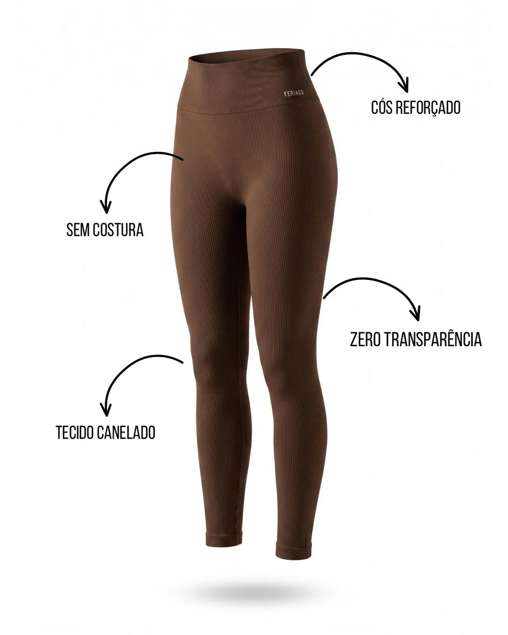 Calça legging fitness canelada sem transparência para treino feminino