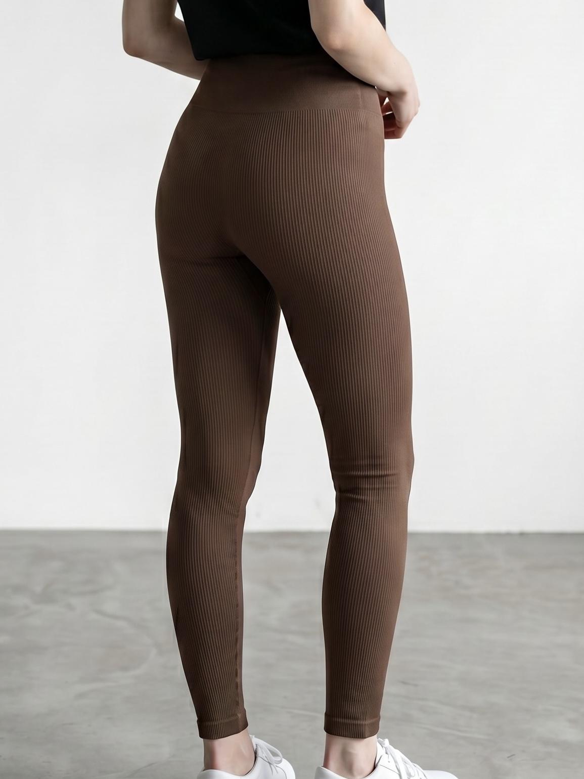 Calça legging fitness canelada sem transparência para treino feminino